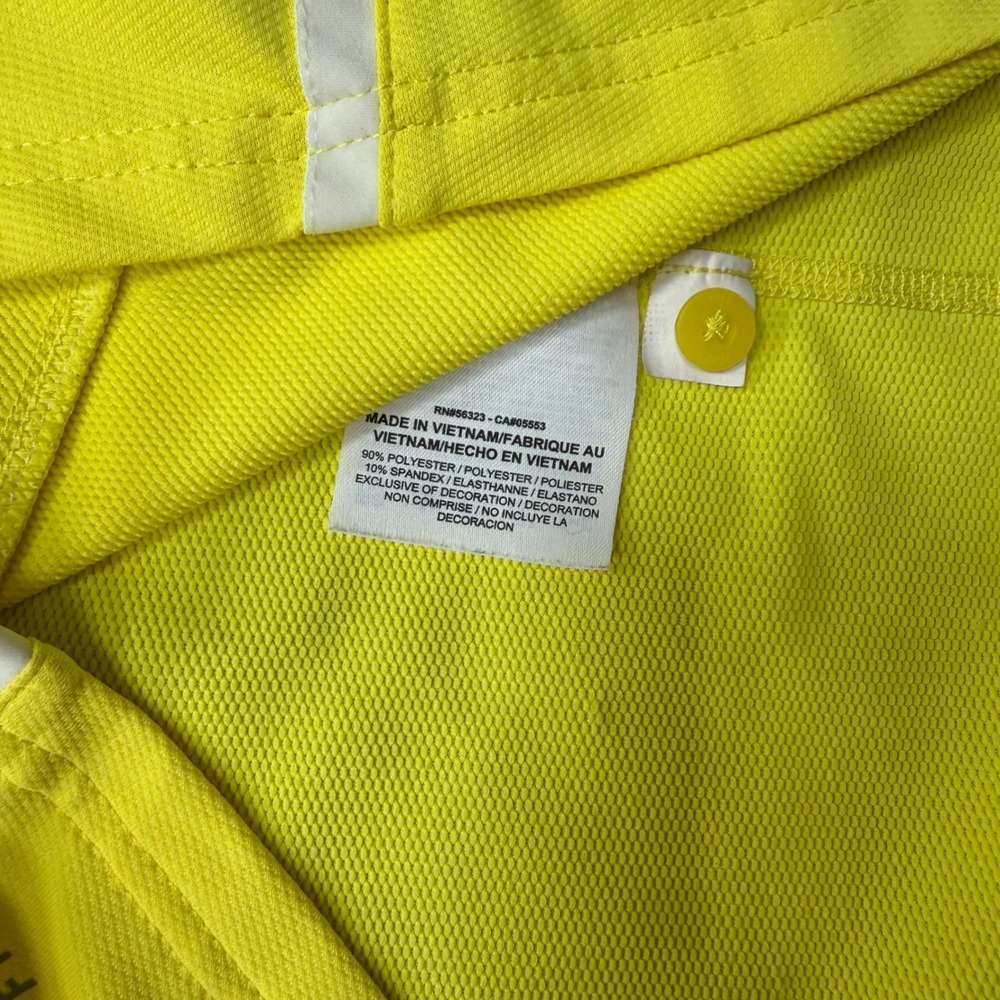 Nike Tennis Mens Dri-FIT Polo Shirt Yellow White Stripe Short Sleeve Size M - Picture 7 of 9